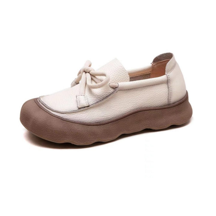 SUNKISSEDSTEP Women’s Genuine Leather Lace-Up Platform Casual Shoes