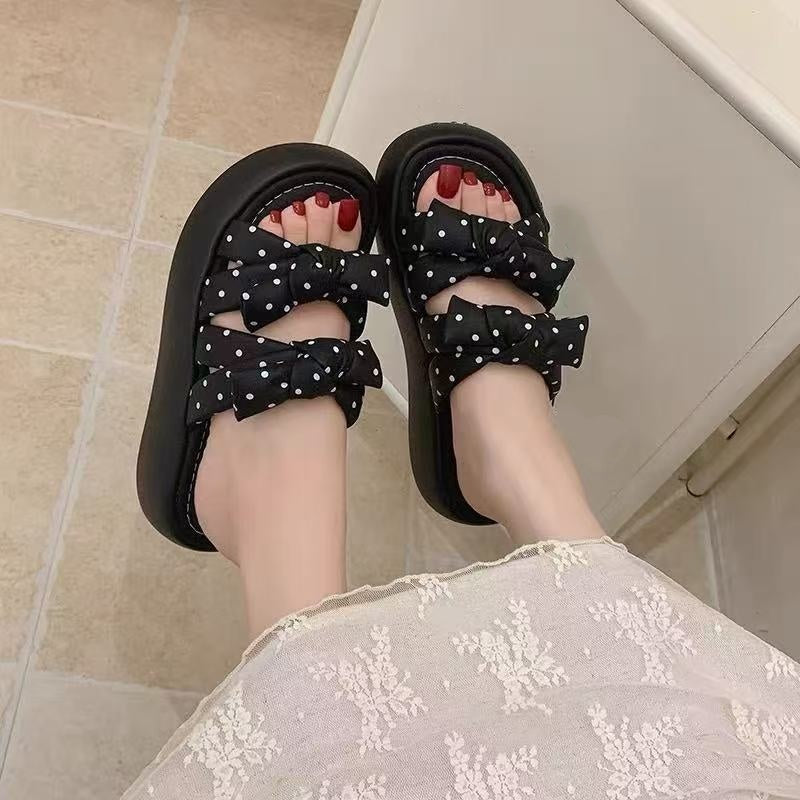 SUNKISSEDSTEP Women’s Bow Platform EVA Slide Sandals