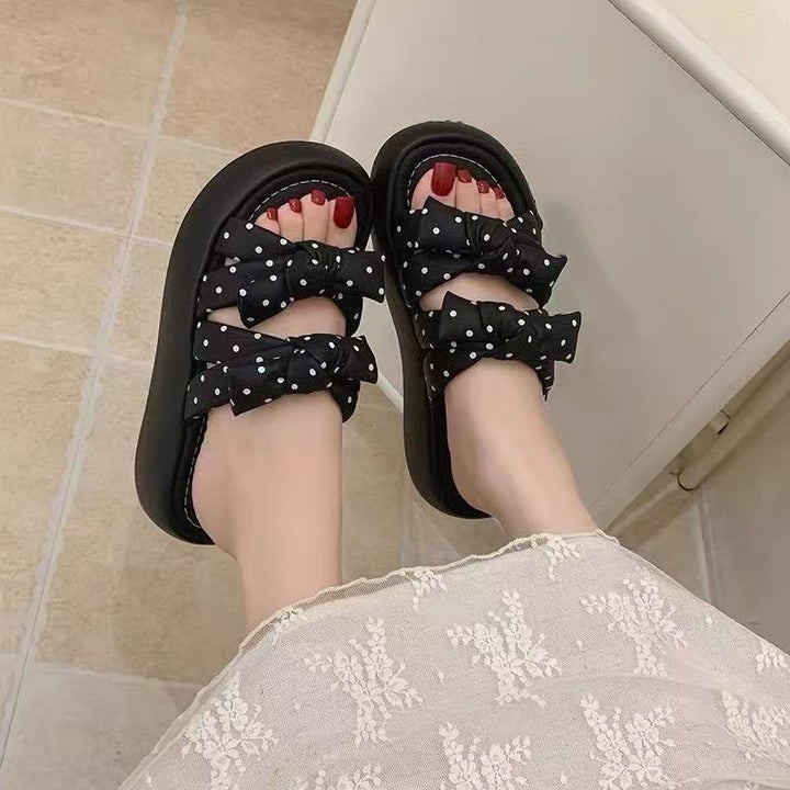 SUNKISSEDSTEP Women’s Bow Platform EVA Slide Sandals