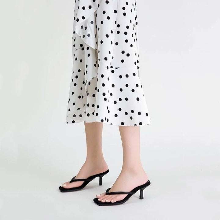 Crocodile Texture Kitten Heel Mules