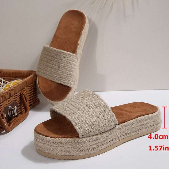 Braided Platform Slide Sandals