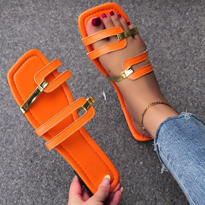 SUNKISSEDSTEP Women’s Capri Square-Toe Slide Sandals (US 5.5–10)