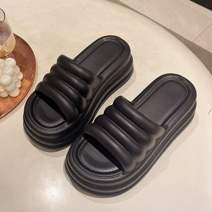 SUNKISSEDSTEP Women’s Ripple Cushion EVA Platform Slides