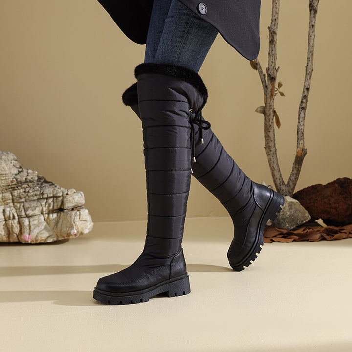 SUNKISSEDSTEP Women’s Fleece-Lined Waterproof Over-the-Knee Snow Boots