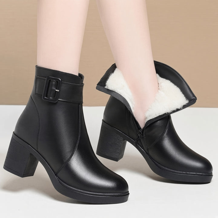 SUNKISSEDSTEP Women’s Fleece-Lined Buckle Ankle Boots
