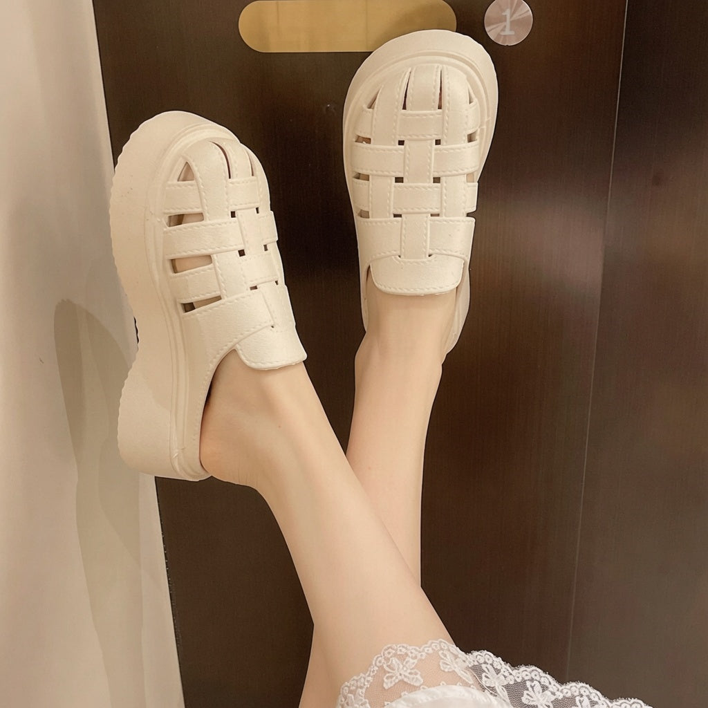 Woven Platform Mule Sandals