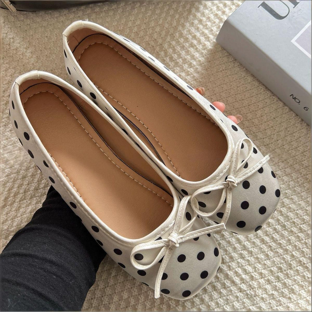 Chic Bow Polka Dot Mary Jane Flats