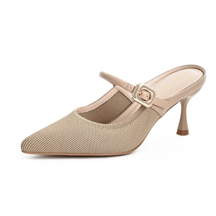 Pointed Toe Kitten Heel Mules