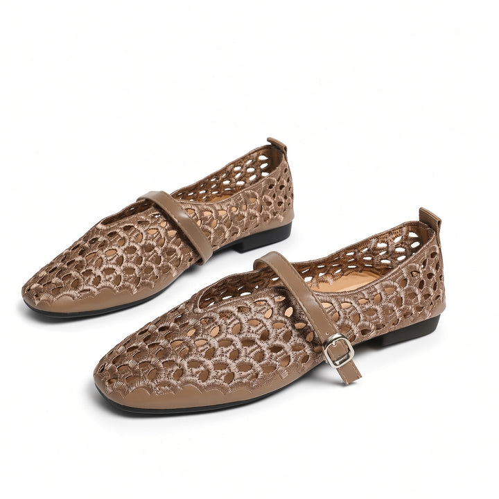 SUNKISSEDSTEP Women’s Cutout Mary Jane Flat Shoes