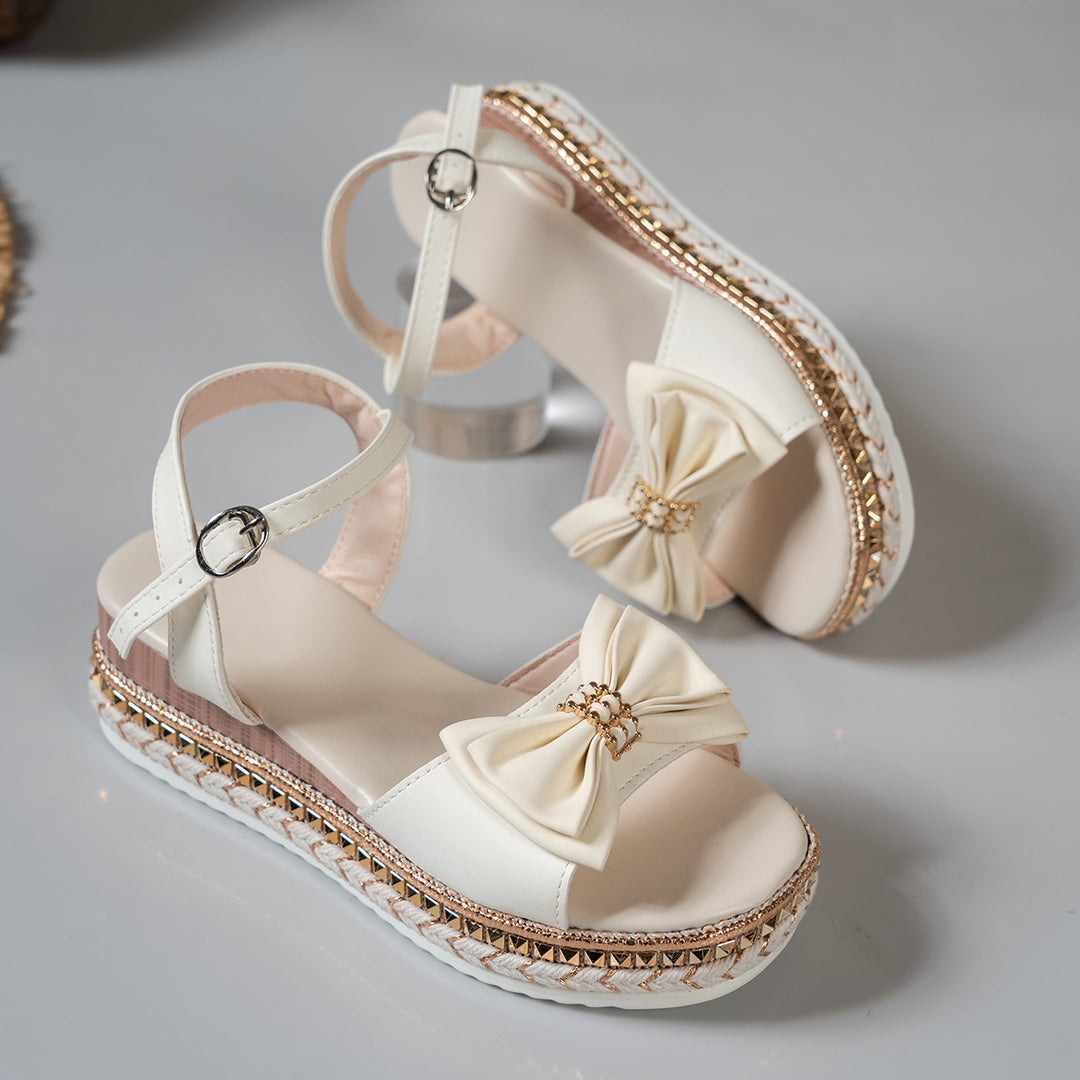 SUNKISSEDSTEP Women’s Bow Wedge Platform Sandals