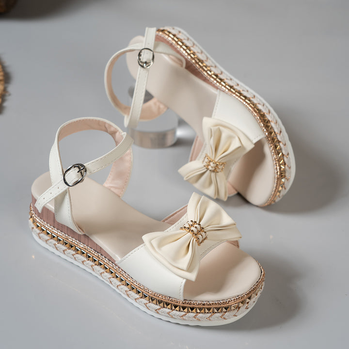 SUNKISSEDSTEP Women’s Bow Wedge Platform Sandals
