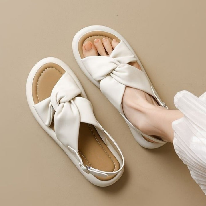 SUNKISSEDSTEP Women’s Soft Bow Flat Sandals