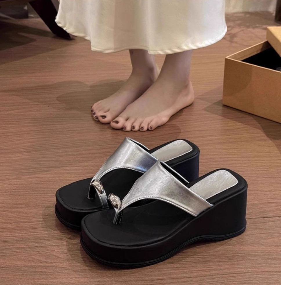 Platform Flip Flop Wedge Sandals