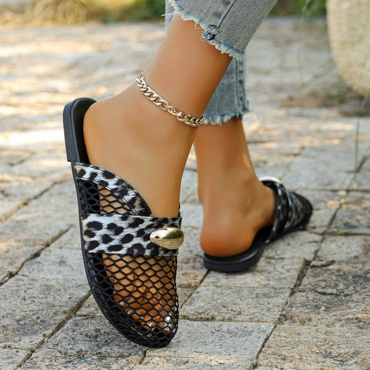 SUNKISSEDSTEP Women’s Mesh Closed-Toe Flat Slides