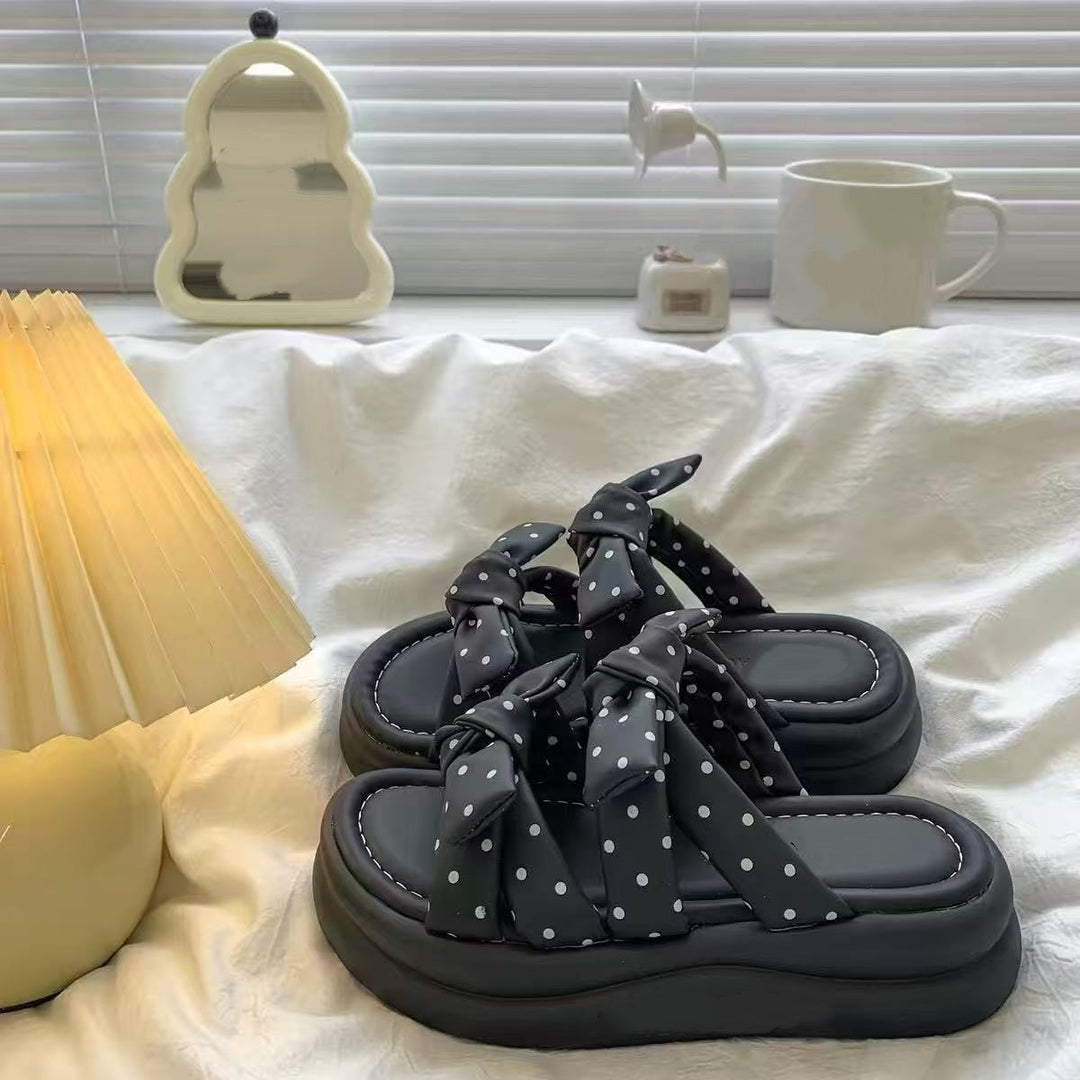 SUNKISSEDSTEP Women’s Bow Platform EVA Slide Sandals