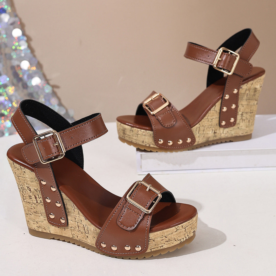 hunky Platform Heel Slide Sandals