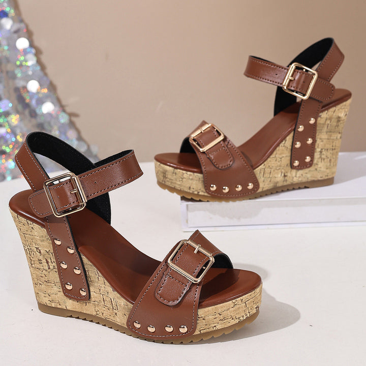 hunky Platform Heel Slide Sandals