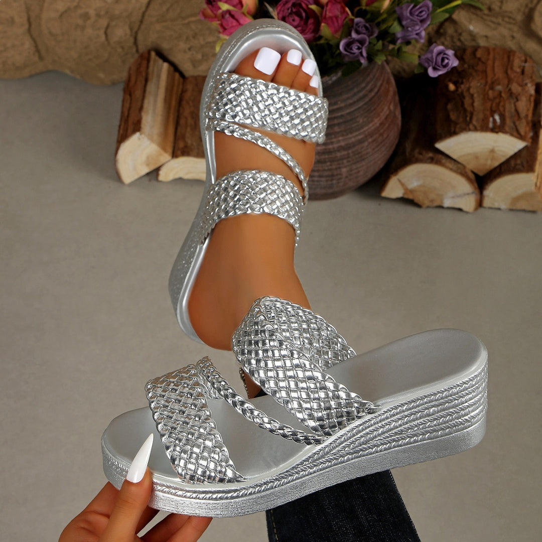 SUNKISSEDSTEP Women’s Isla Braided Platform Wedge Slides (US 5.5–9.5)
