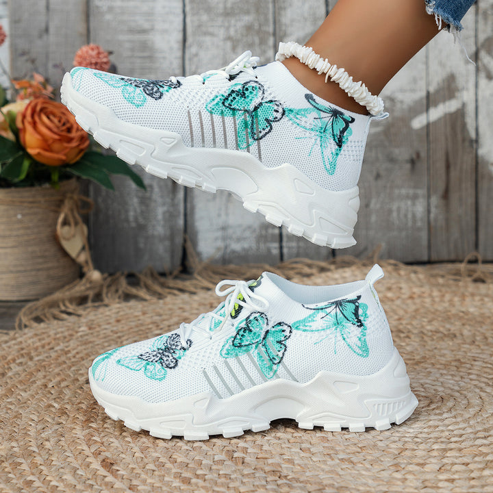 SUNKISSEDSTEP Women’s Butterfly Print AirMesh Walking Sneakers