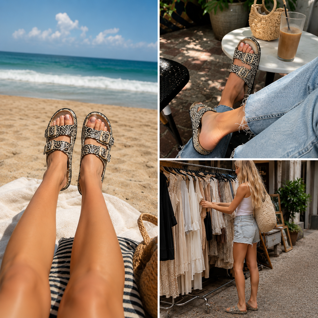 SUNKISSEDSTEP Women’s Harper Adjustable Platform Slides