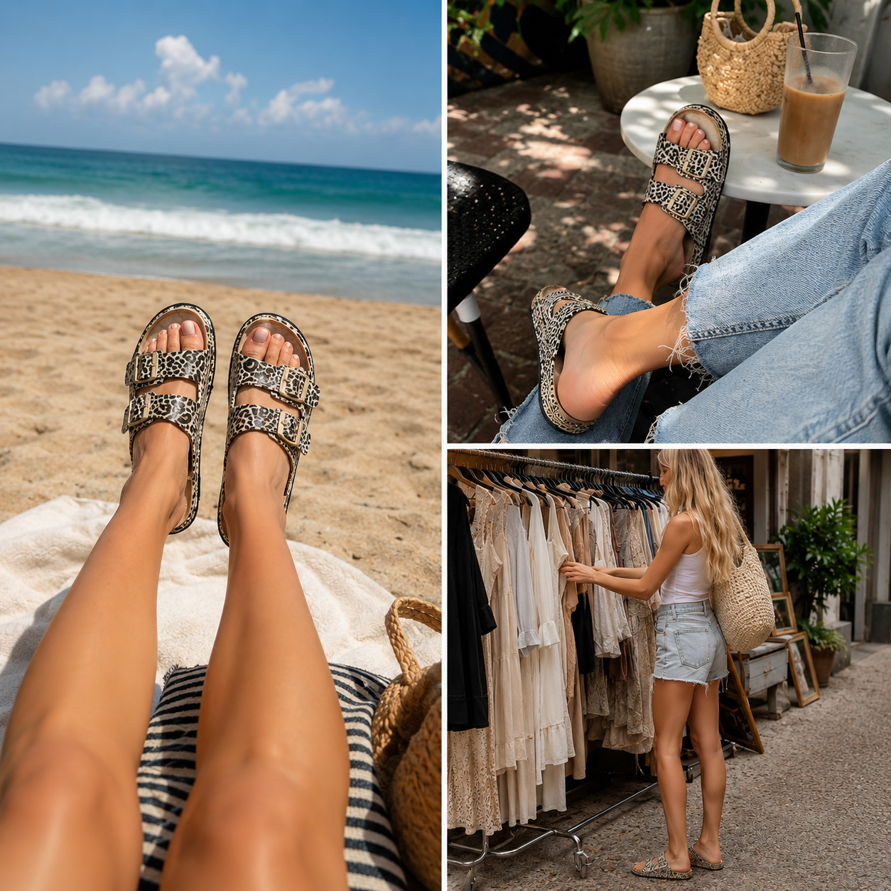 SUNKISSEDSTEP Women’s Harper Adjustable Platform Slides