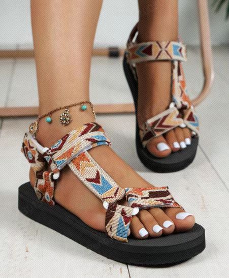 SUNKISSEDSTEP Women’s Printed Comfort Walking Sandals (US 6–9.5)