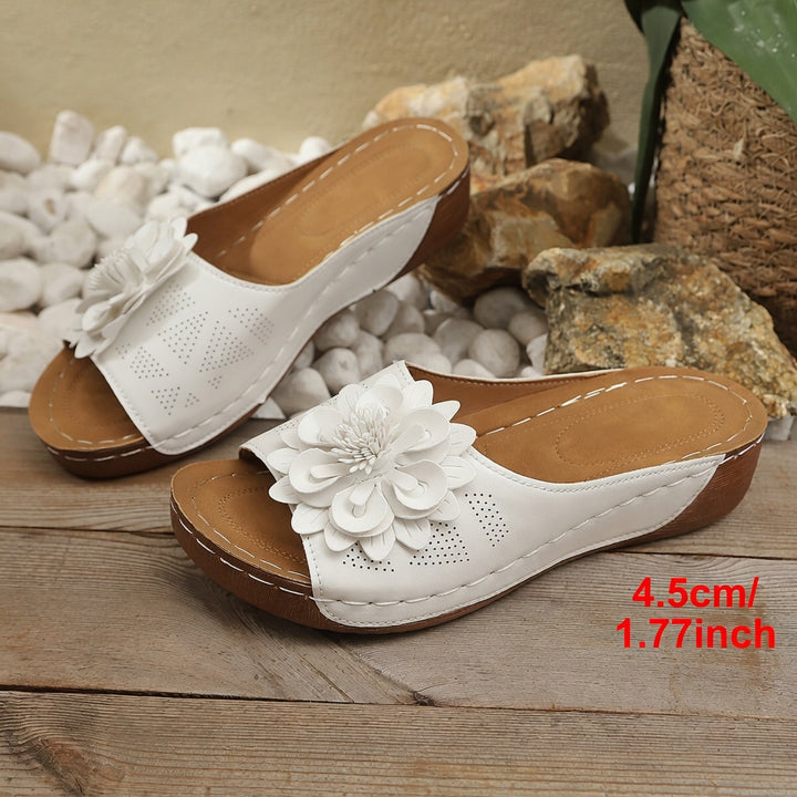 SUNKISSEDSTEP Women’s Blossom Platform Wedge Slides (US 6–9.5)