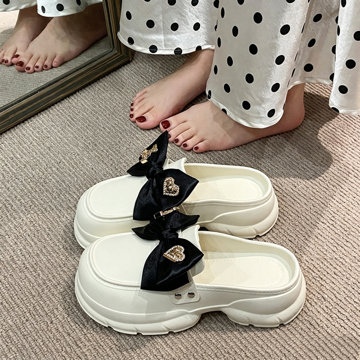 SUNKISSEDSTEP Women’s Bow Platform EVA Slide Loafers