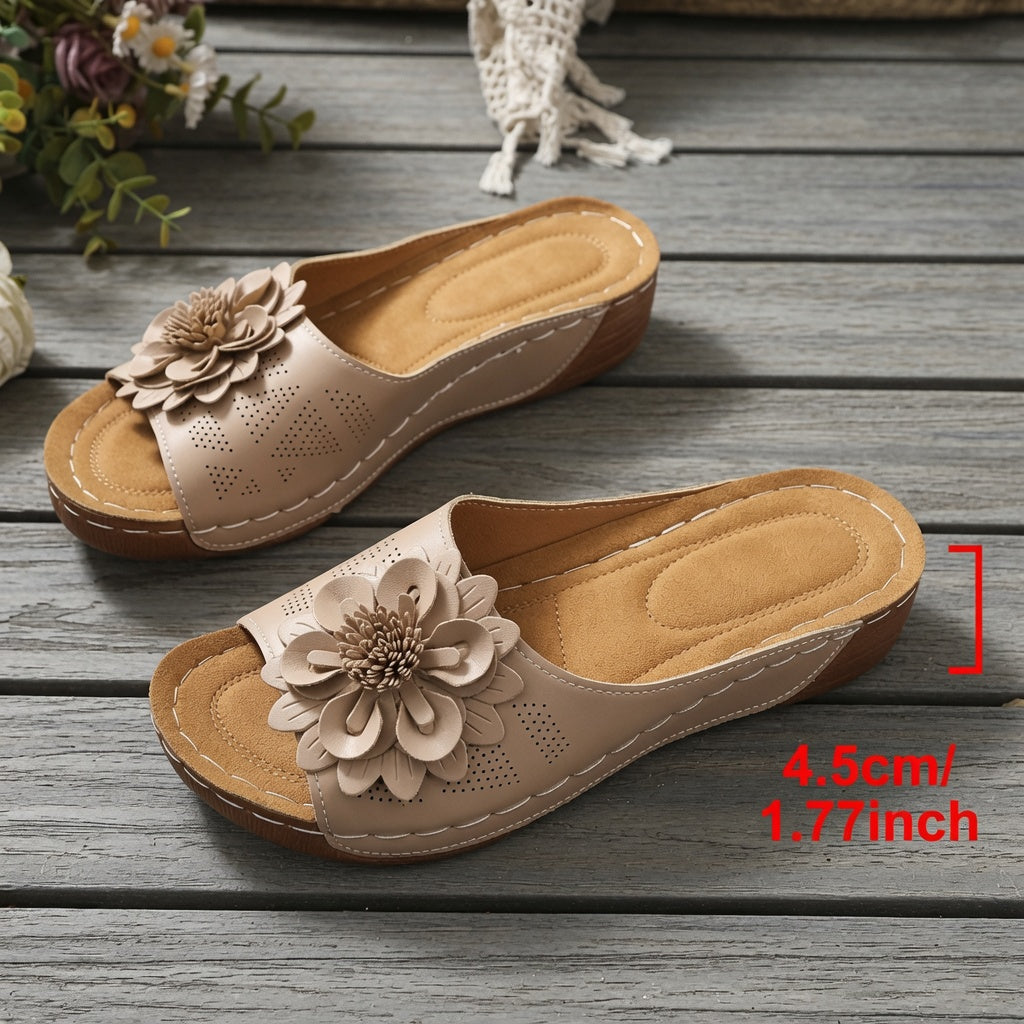 SUNKISSEDSTEP Women’s Blossom Platform Wedge Slides (US 6–9.5)