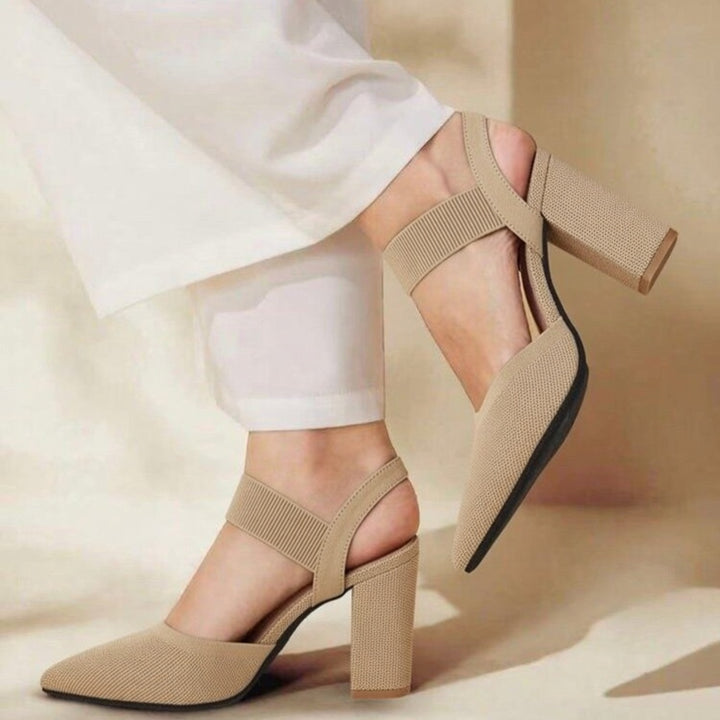 SUNKISSEDSTEP Women’s Sophia Pointed-Toe Block Heel Slingback Pumps (US 6–9.5)