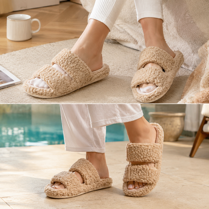 SUNKISSEDSTEP Women’s Eva Plush Platform Slides