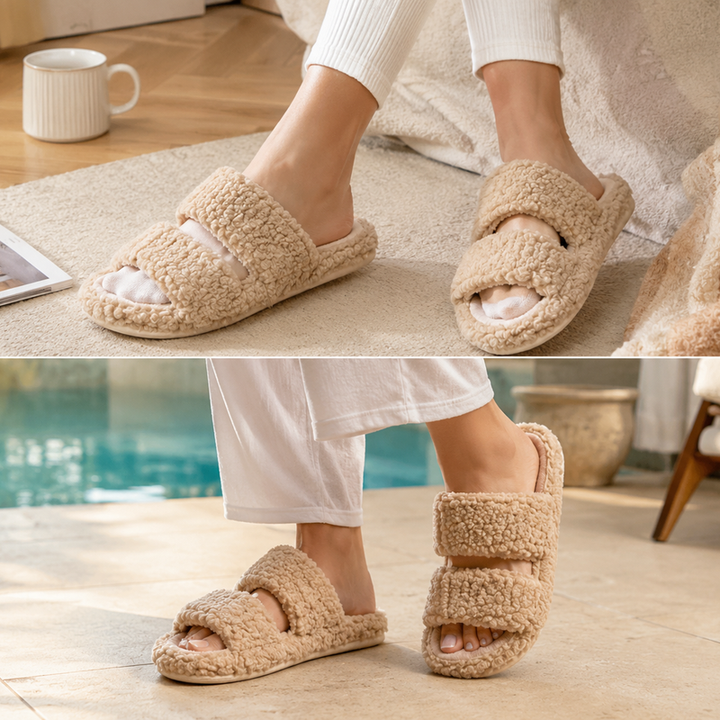 SUNKISSEDSTEP Women’s Eva Plush Platform Slides
