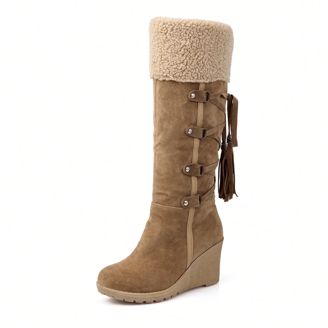 SUNKISSEDSTEP Women’s Plush-Lined Wedge Snow Boots