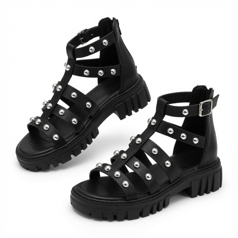 Studded Gladiator Platform Sandals