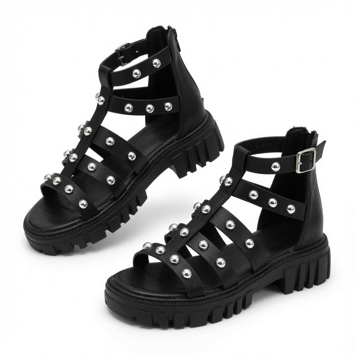 Studded Gladiator Platform Sandals