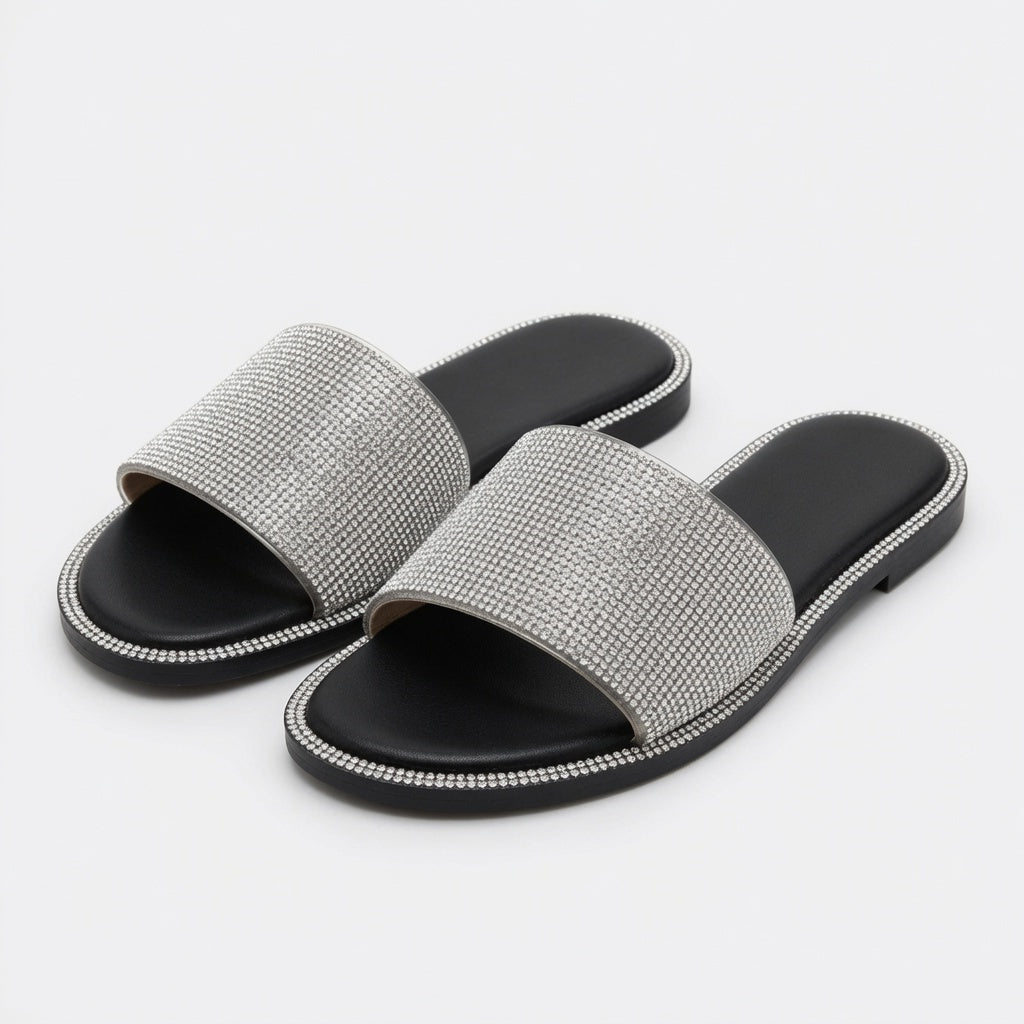 Rhinestone Slide Sandals