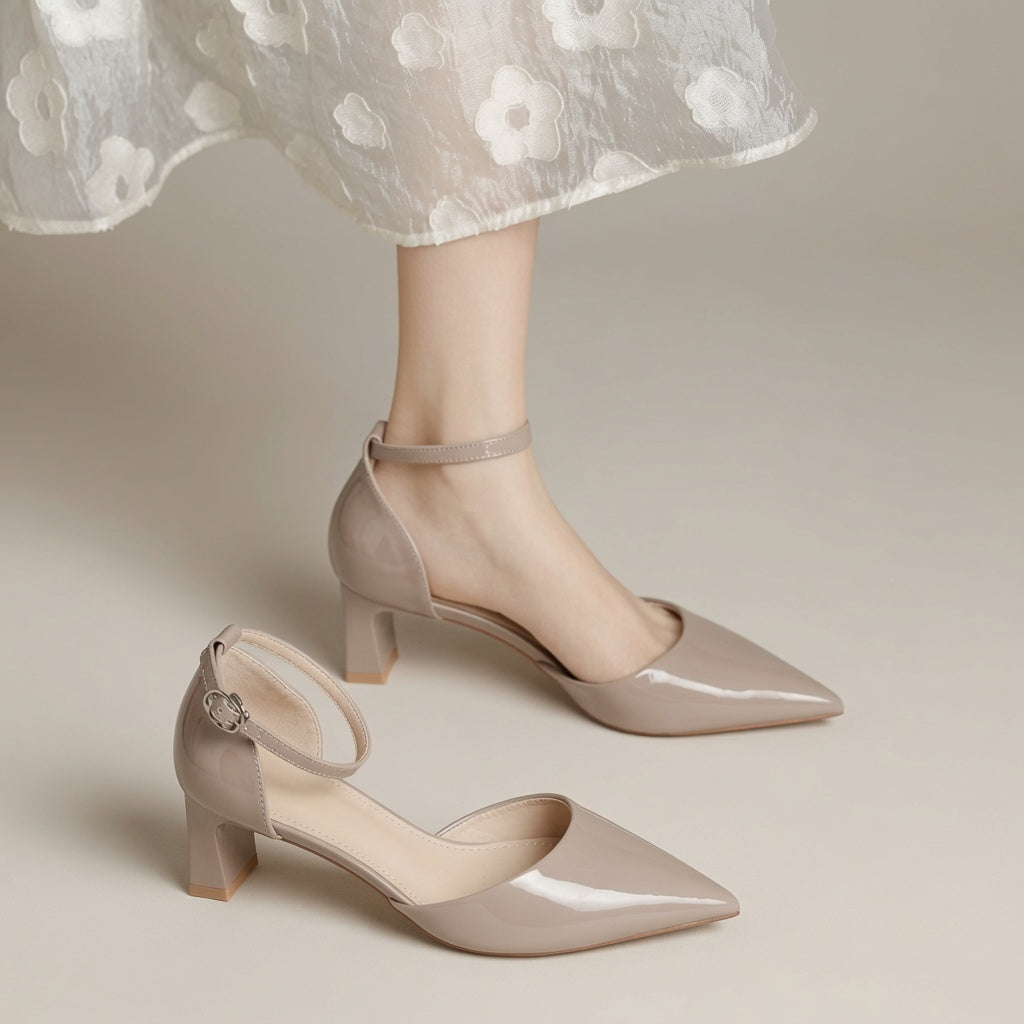 Elegant Hollow Pointed Toe Slingback Heels