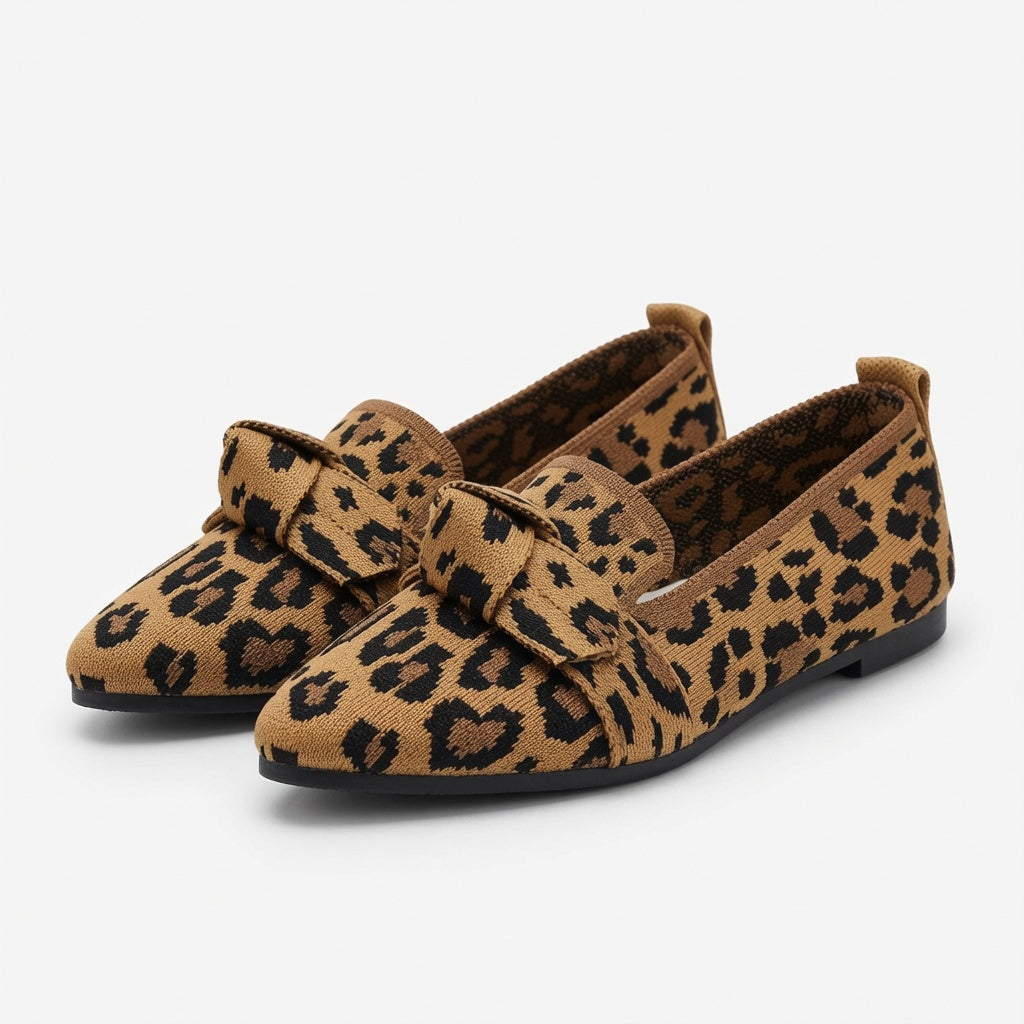 Leopard Bow Loafers