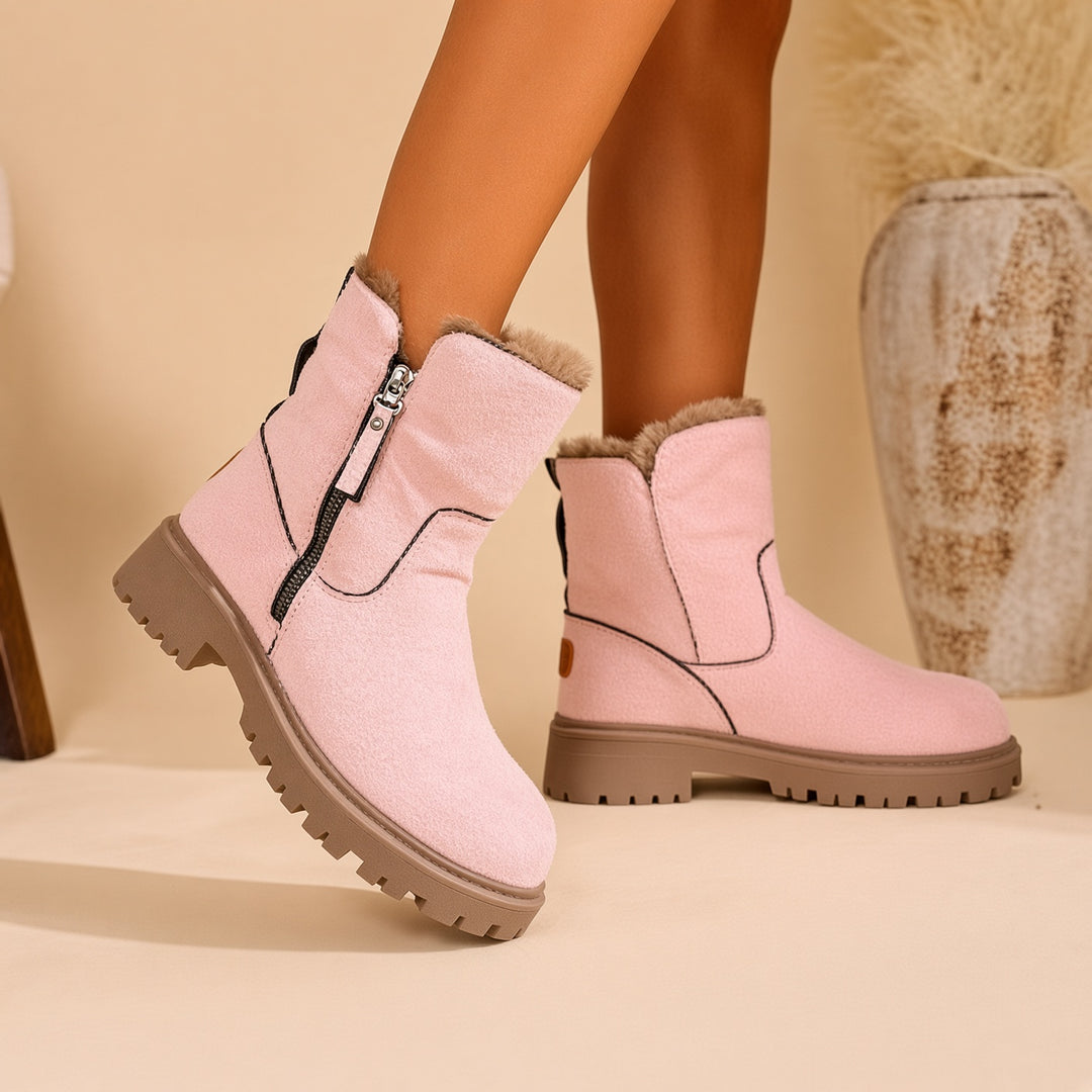 SUNKISSEDSTEP Women’s Plush-Lined Suede Winter Ankle Boots