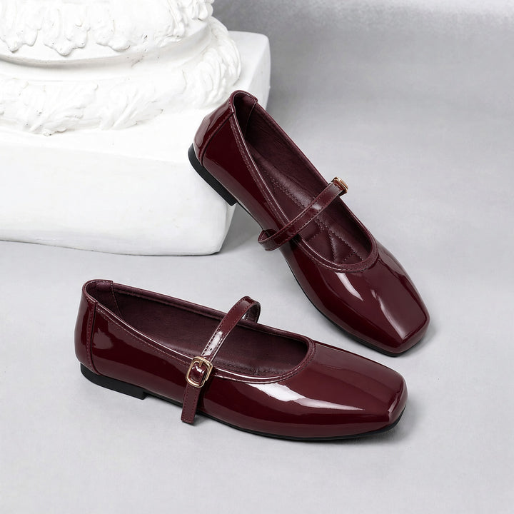 SUNKISSEDSTEP Women’s Square-Toe Mary Jane Flats