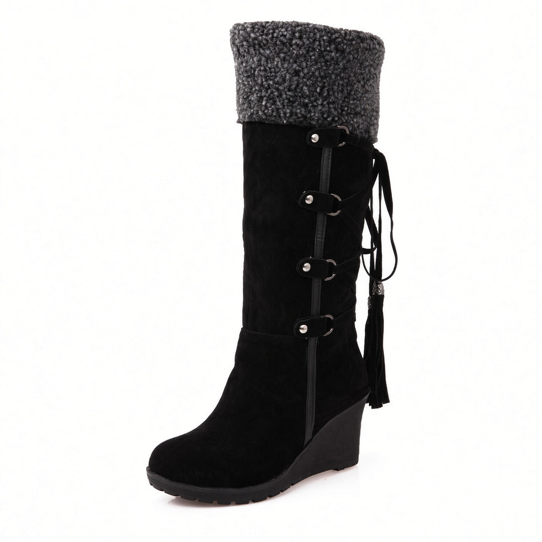 SUNKISSEDSTEP Women’s Plush-Lined Wedge Snow Boots