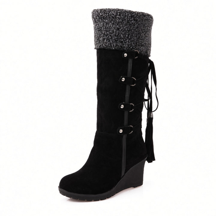 SUNKISSEDSTEP Women’s Plush-Lined Wedge Snow Boots
