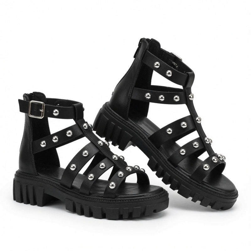 Studded Gladiator Platform Sandals