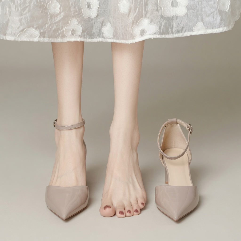 Elegant Hollow Pointed Toe Slingback Heels