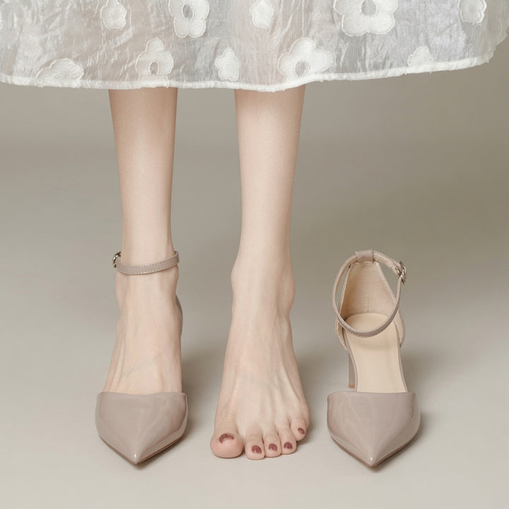 Elegant Hollow Pointed Toe Slingback Heels