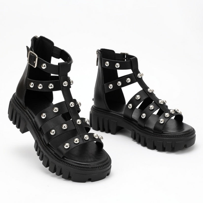 Studded Gladiator Platform Sandals