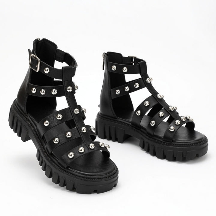 Studded Gladiator Platform Sandals
