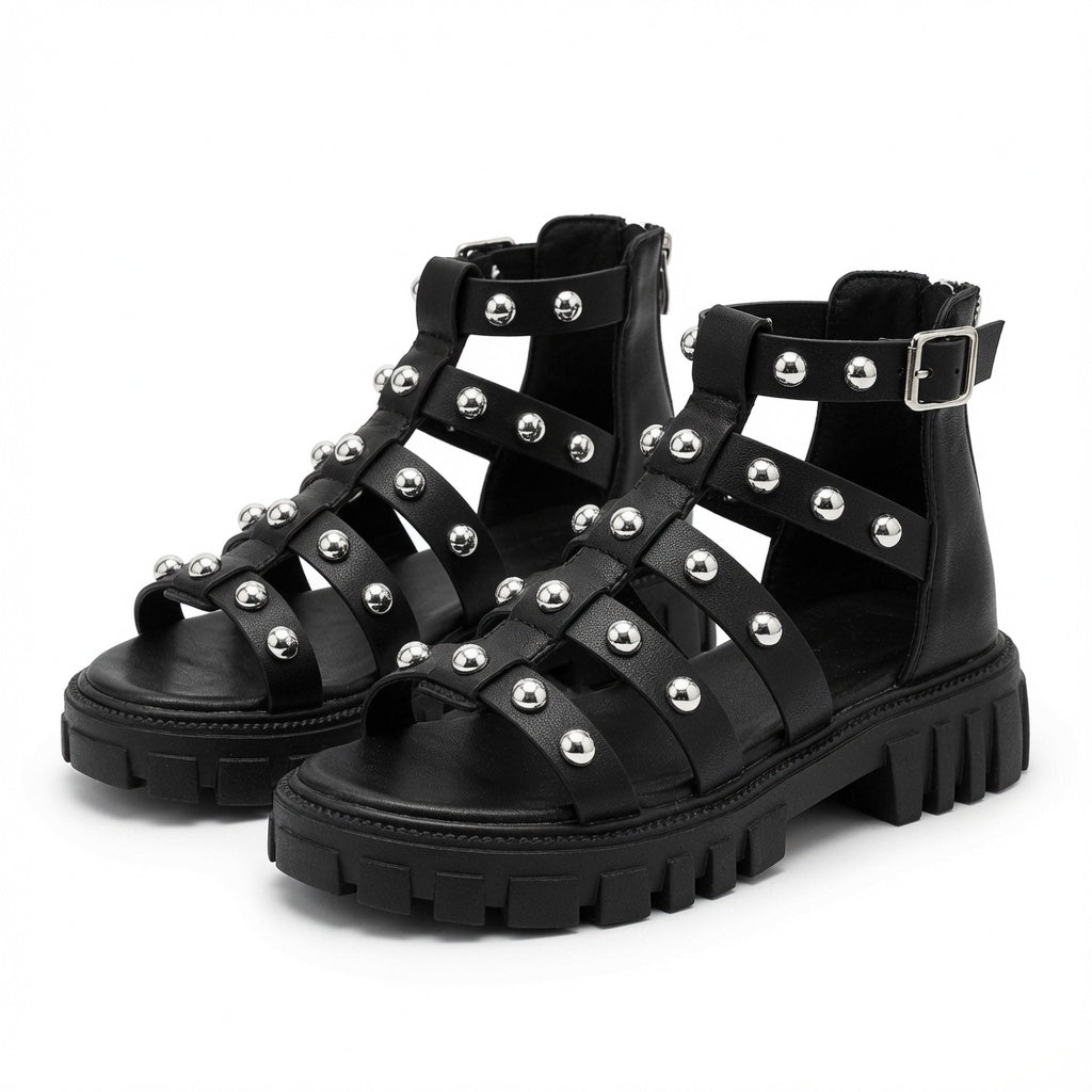 Studded Gladiator Platform Sandals