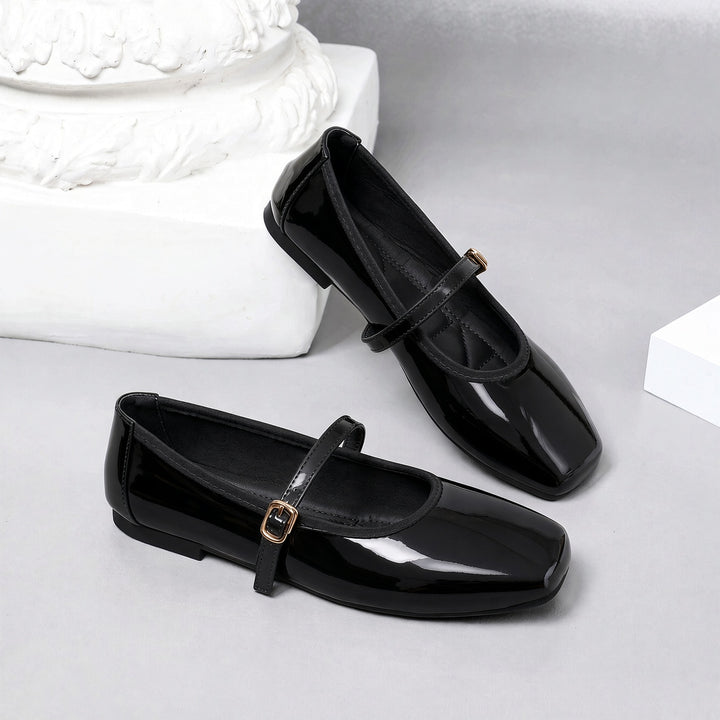 SUNKISSEDSTEP Women’s Square-Toe Mary Jane Flats