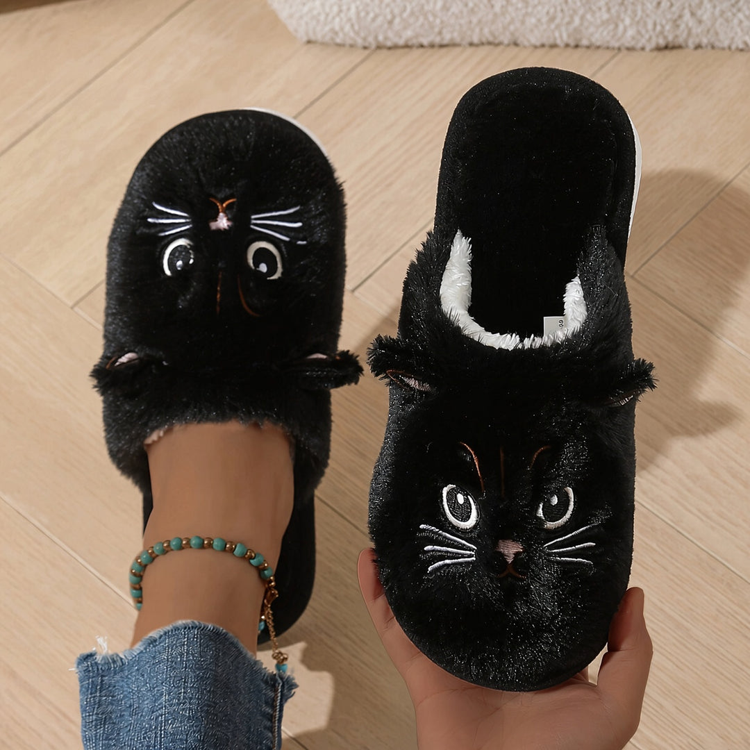 SUNKISSEDSTEP Women’s Cute Cat Plush House Slippers